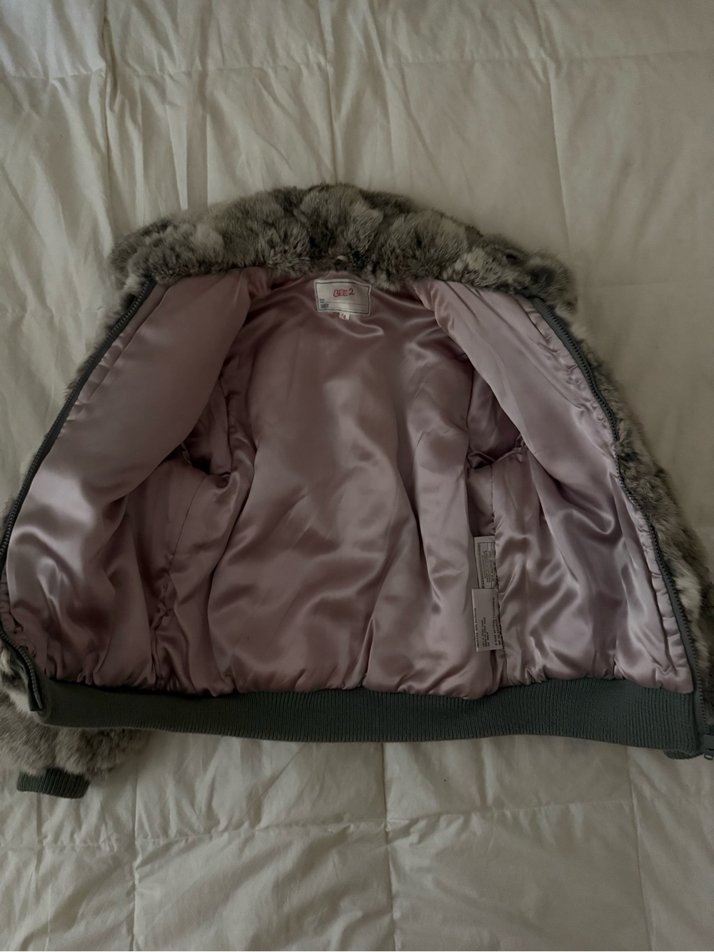 Real Rabbit Fur Mini Coat - Picture 2 of 5